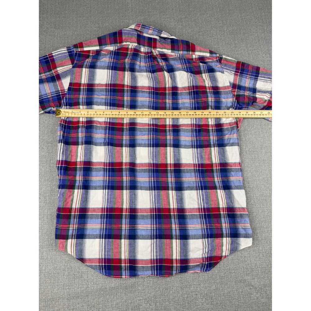 Ralph Lauren Blaire Mens Large Short Sleeve Plaid Button Down Shirt Cotton Multi - Picture 5 of 6